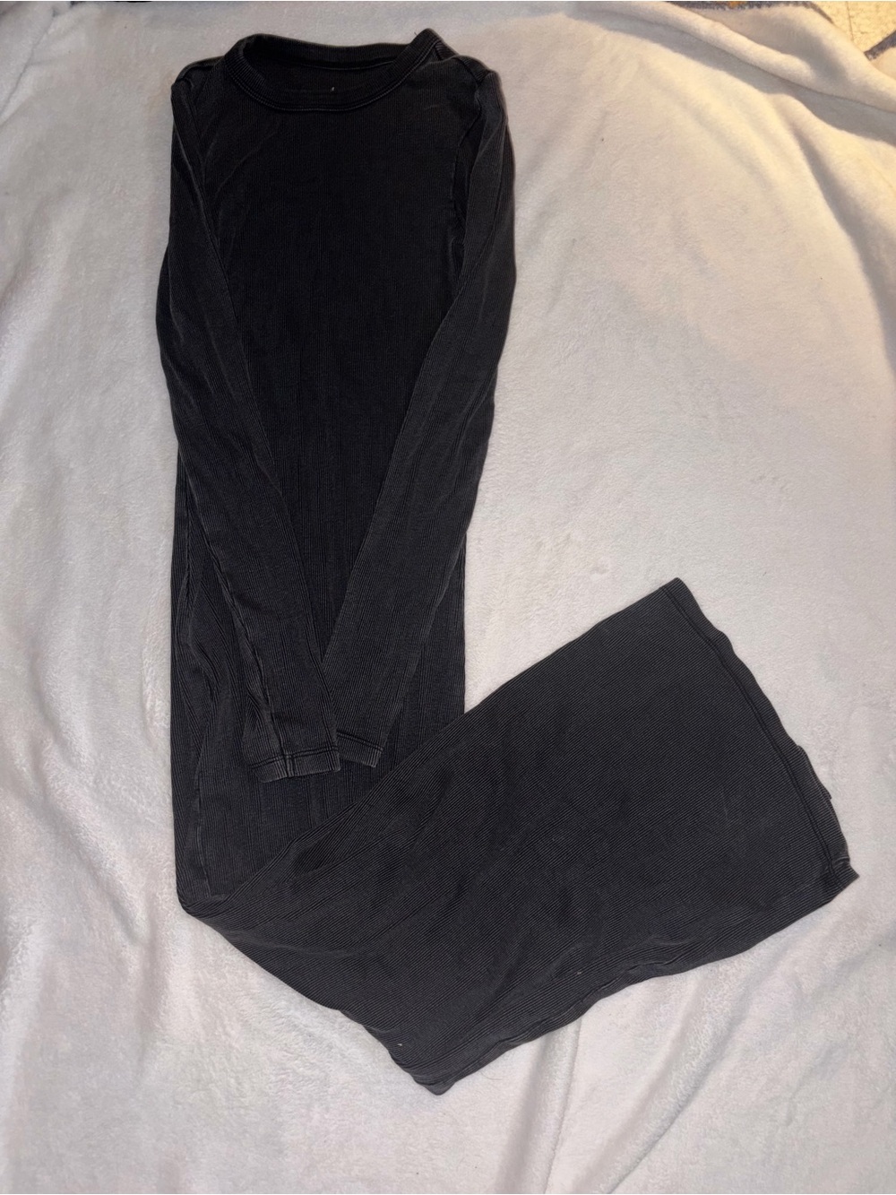 SO Black Ribbed Jeggings - Long Sleeve Slim Fit